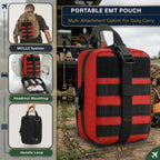 Black 379-Piece First Aid Kit in MOLLE Pouch, Compact Emergency Kit for Car, Camping, Hiking and Home