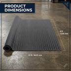 Diamond Plate Rubber Garage Floor Mat Roll 4 x 15 ft, 3mm SBR Rubber Flooring for Garage, Workshop and Gym