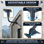Satellite Dish Wall and Roof Mount for Gen 3 Standard Dish, 360° Adjustable Curved Pole Bracket Kit