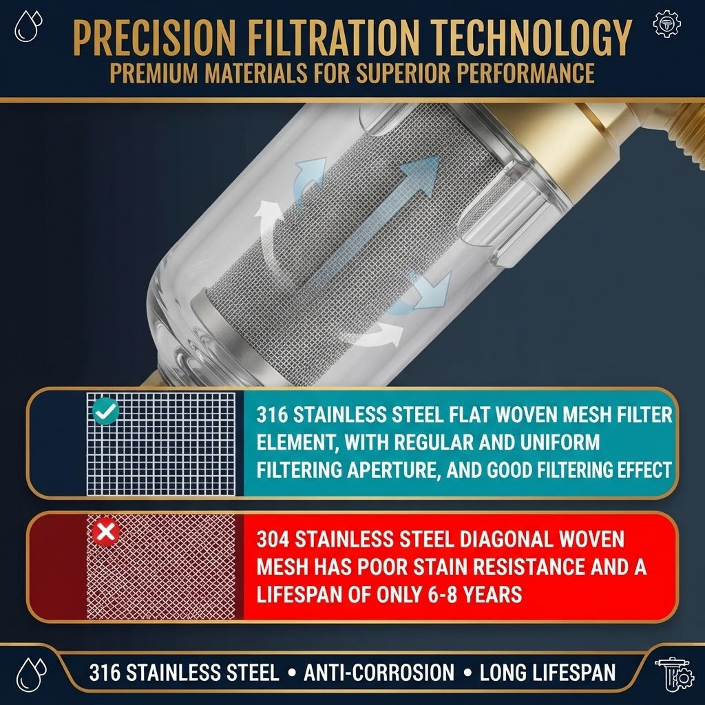 RV Water Pressure Regulator with 40 Micron Filter, Adjustable Brass Valve, 3/4 and 1 Inch