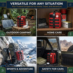 Black 379-Piece First Aid Kit in MOLLE Pouch, Compact Emergency Kit for Car, Camping, Hiking and Home