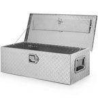 Aluminium Truck Bed Tool Box 39 x 13 x 10 Inch with Lock and 2 Keys, Diamond Plate Ute Storage Box, Black