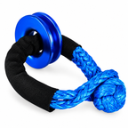 Blue Soft Shackle and Snatch Recovery Ring Set, 38,000 lbs UHMWPE Rope Shackle for 4WD Recovery