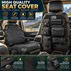 Tactical Seat Back Organiser with 7 MOLLE Pouches, PVC-Lined Seat Cover for 4WDs, Utes and SUVs