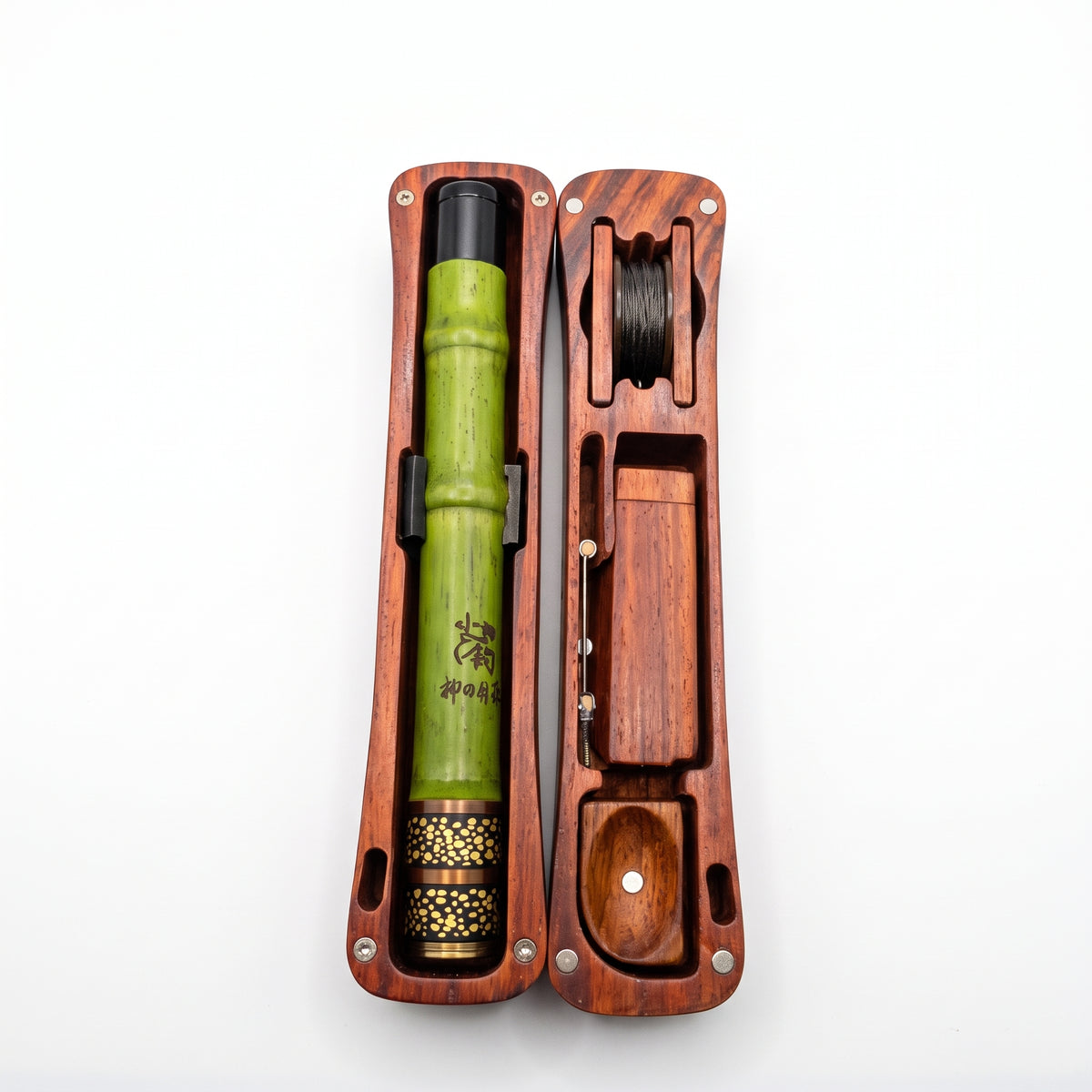 Emerald Tenkara Fishing Rod 1.7m with Wooden Storage Box, Ultralight 13-Section Carbon Stream Rod