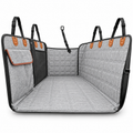 Grey Dog Back Seat Extender with Hard Bottom and Mesh Window, Pet Hammock for Cars, Trucks and SUVs