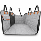 Grey Dog Back Seat Extender with Hard Bottom and Mesh Window, Pet Hammock for Cars, Trucks and SUVs