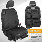 Tactical Seat Back Organiser with 7 MOLLE Pouches, PVC-Lined Seat Cover for 4WDs, Utes and SUVs