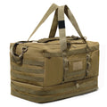 50L Khaki Tactical Duffel Bag in 600D Fabric for Travel, Camping, Hiking and Gym