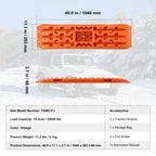 Recovery Traction Boards Pair, 10 Tonne Rated PP Tyre Traction Mats for 4WD, SUV and RV, Red Medium