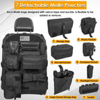 Tactical Seat Back Organiser with 7 MOLLE Pouches, PVC-Lined Seat Cover for 4WDs, Utes and SUVs