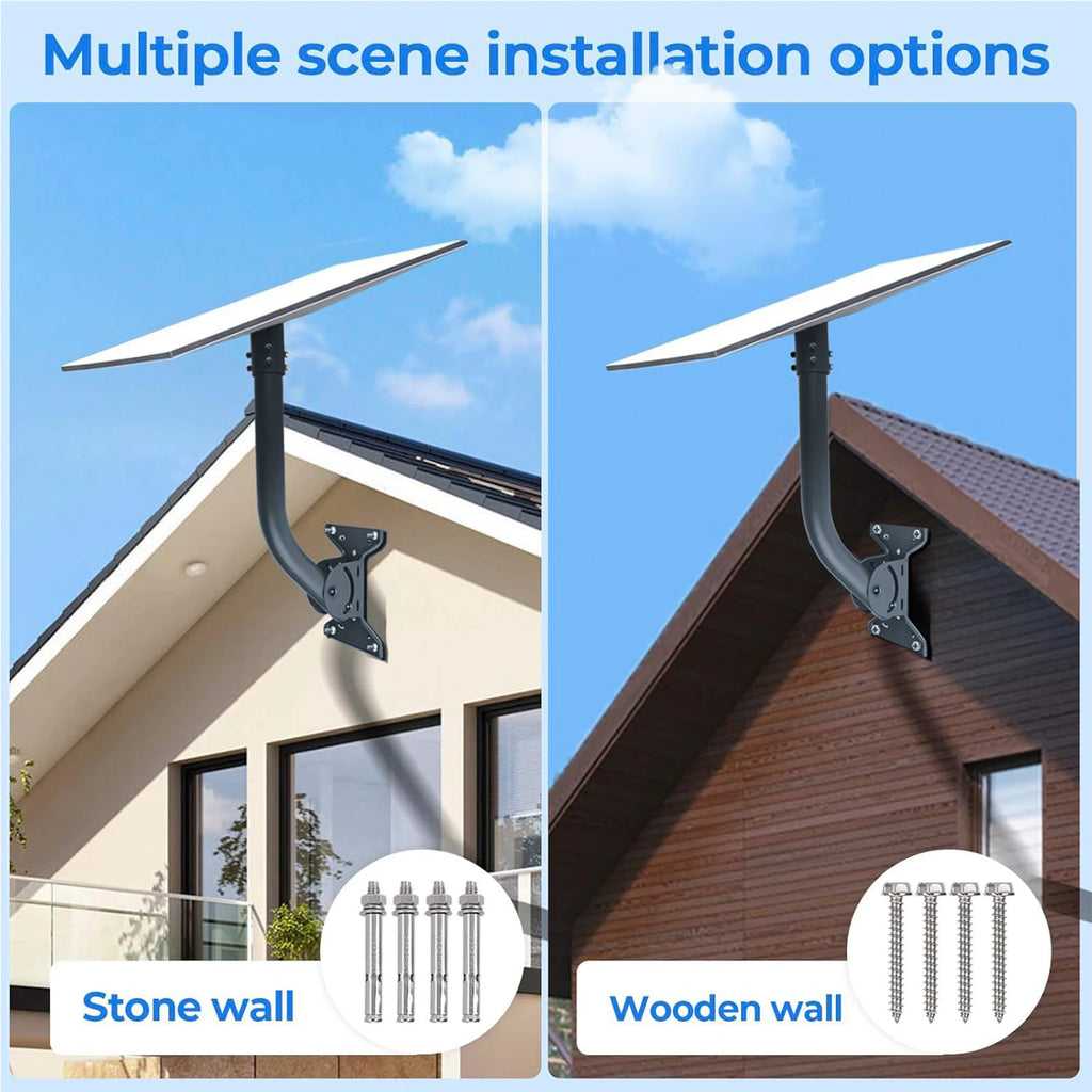 Satellite Dish Wall and Roof Mount for Gen 3 Standard Dish, 360° Adjustable Curved Pole Bracket Kit