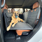 Grey Dog Back Seat Extender with Hard Bottom and Mesh Window, Pet Hammock for Cars, Trucks and SUVs