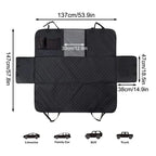 Waterproof Dog Back Seat Cover with Mesh Window and Side Flaps, Quilted Pet Hammock for Cars and Trucks
