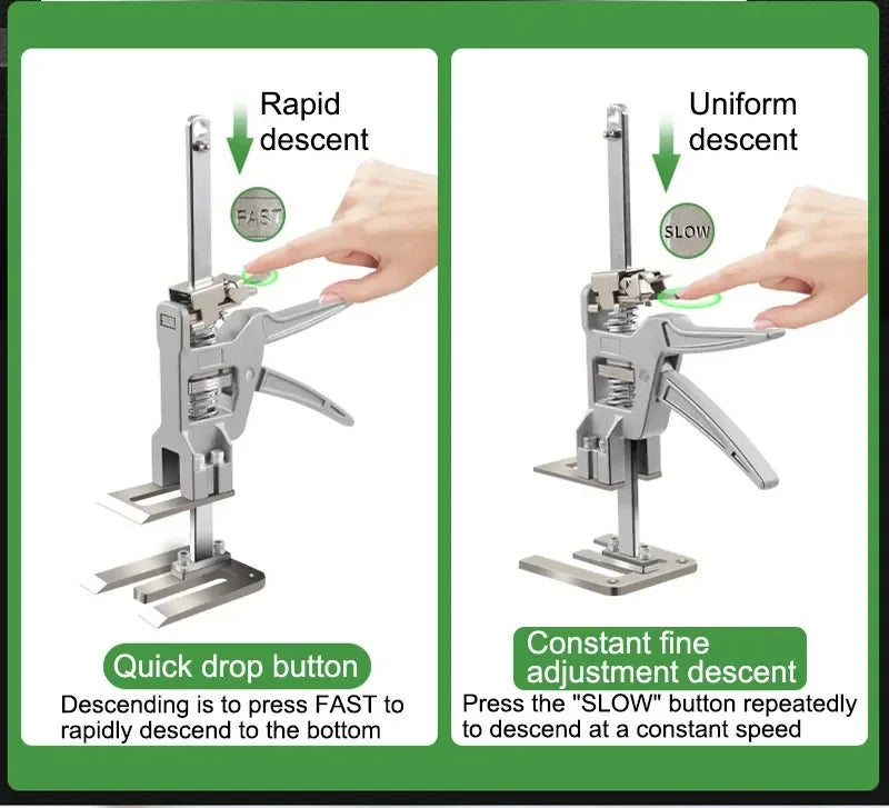 Lifting Arm Jack 2 Pack with Height Adjustment and Slow Descent for Drywall, Doors and Cabinets