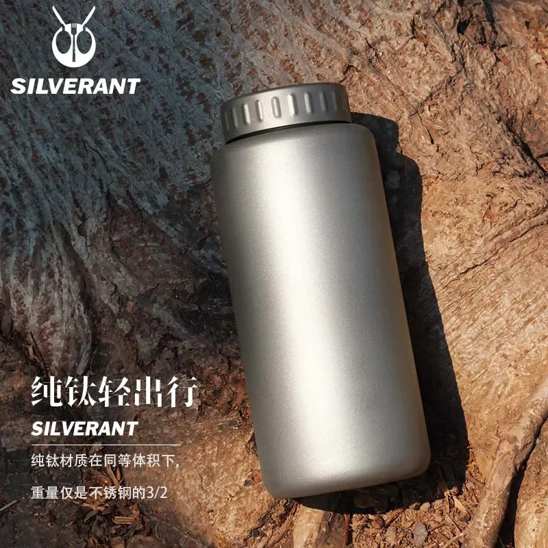 Titanium Water Bottle 1500ml, Single-Wall Wide-Mouth Flask for Camping, Hiking and Travel