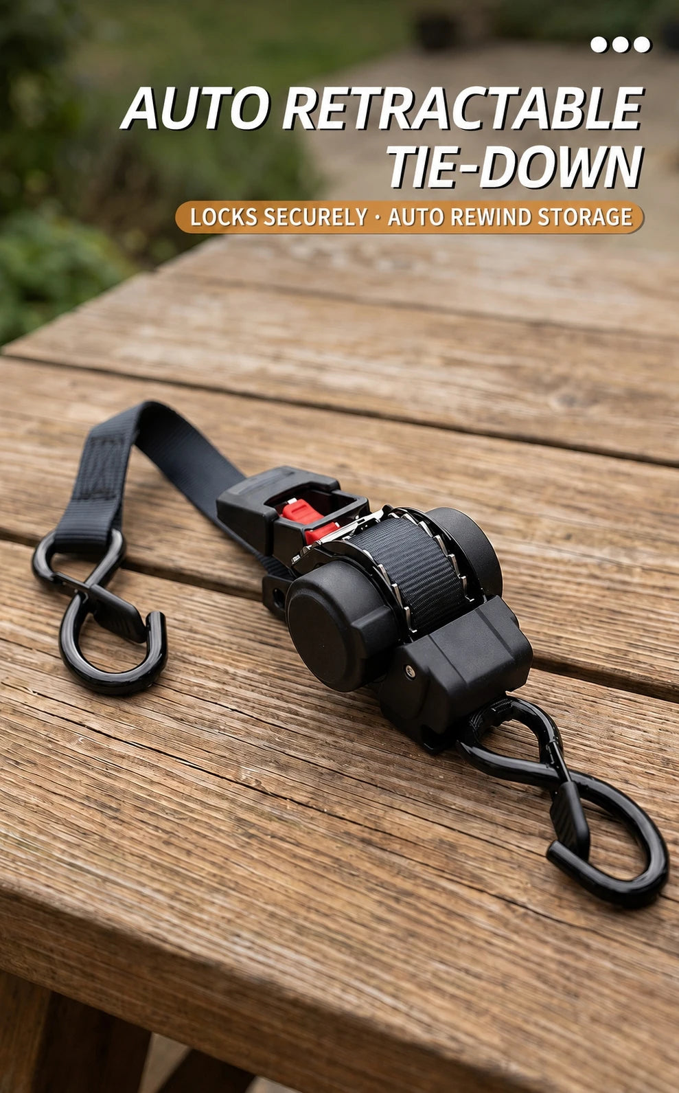 Retractable Ratchet Tie-Down, 3.5 m x 25 mm