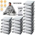Emergency Foil Blankets 30 Pack, 130 x 210cm Thermal Space Blankets for Camping, Hiking and Car Kits, Gold and Silver