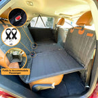 Grey Dog Back Seat Extender with Hard Bottom and Mesh Window, Pet Hammock for Cars, Trucks and SUVs