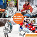 Emergency Foil Blankets 30 Pack, 130 x 210cm Thermal Space Blankets for Camping, Hiking and Car Kits, Gold and Silver
