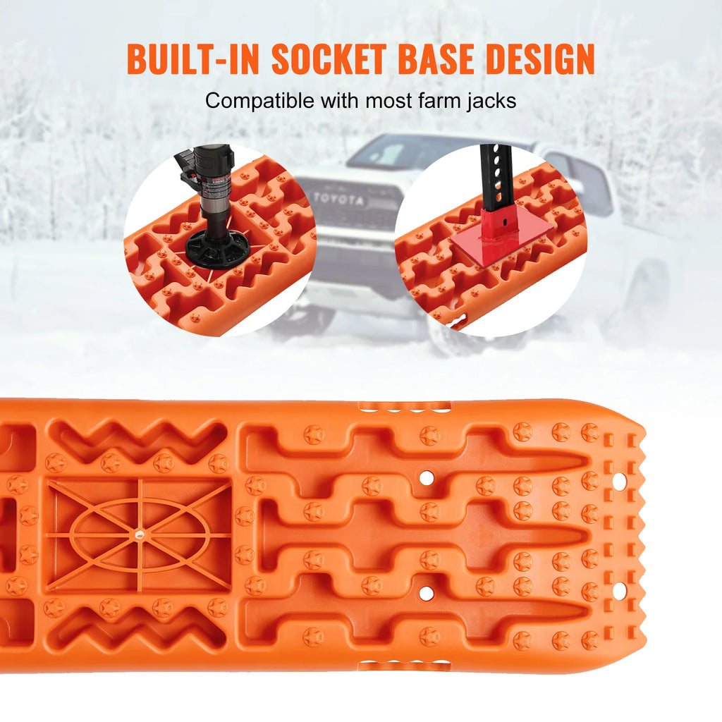 Recovery Traction Boards Pair, 10 Tonne Rated PP Tyre Traction Mats for 4WD, SUV and RV, Red Medium