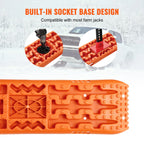 Recovery Traction Boards Pair, 10 Tonne Rated PP Tyre Traction Mats for 4WD, SUV and RV, Red Medium