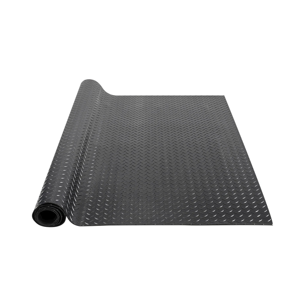 Diamond Plate Rubber Garage Floor Mat Roll 4 x 15 ft, 3mm SBR Rubber Flooring for Garage, Workshop and Gym
