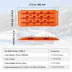 Recovery Traction Boards Pair, 10 Tonne Rated PP Tyre Traction Mats for 4WD, SUV and RV, Red Medium
