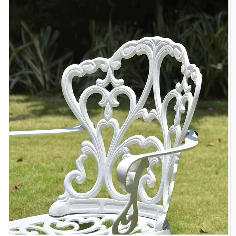 Outdoor Metal Patio Chair with Armrests, Modern Garden Chair for Courtyards, Terraces and Decks