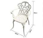 5-Piece Outdoor Metal Dining Set, Round Patio Table with 4 Armchairs for Garden and Terrace