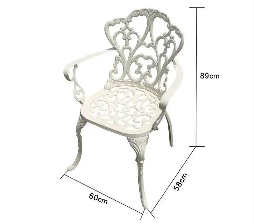 Round Metal Patio Table, Modern Outdoor Dining Table for Garden, Courtyard and Terrace