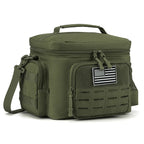 Green Tactical Insulated Cooler Lunch Bag, Leak-Resistant and Heavy Duty for Work, Camping and Picnics