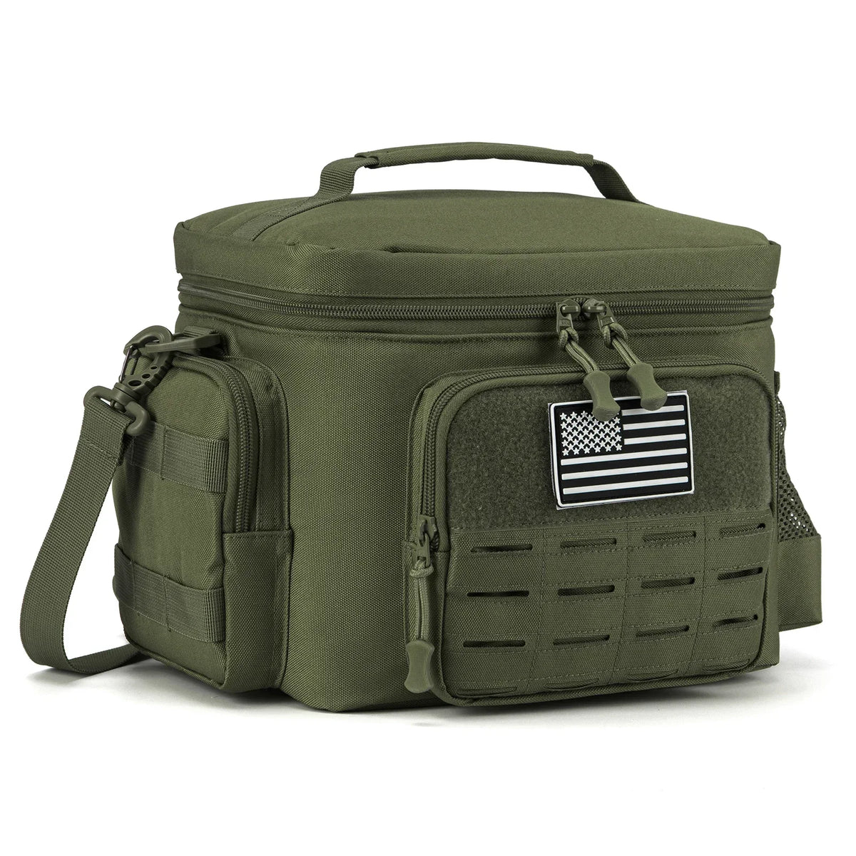 Black Tactical Insulated Cooler Lunch Bag, Leak-Resistant and Heavy Duty for Work, Camping and Picnics