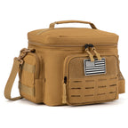 Black Tactical Insulated Cooler Lunch Bag, Leak-Resistant and Heavy Duty for Work, Camping and Picnics