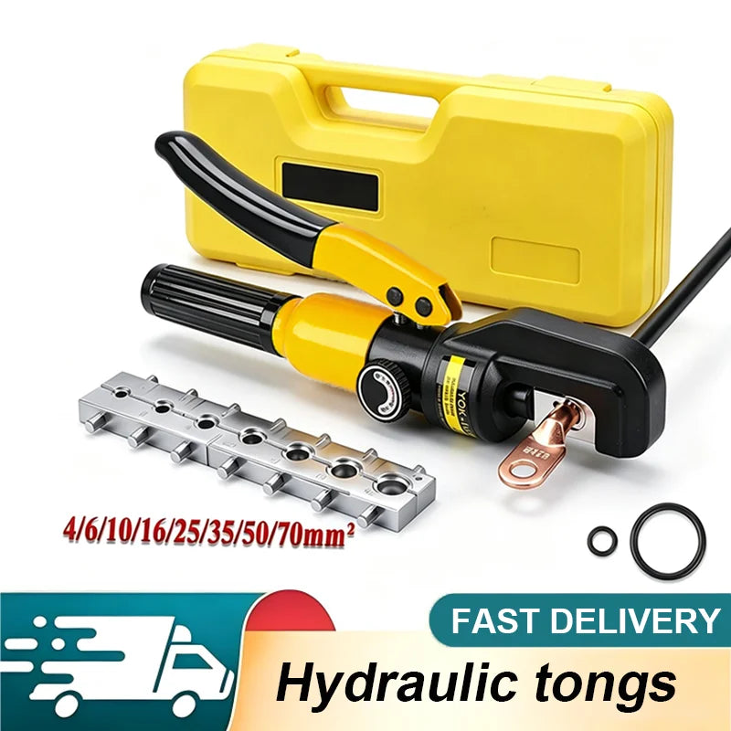 Hydraulic Crimping Tool 8 Ton with 8 Die Pairs for 4-70mm² Copper Cable Lugs and Terminals