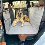 Grey Dog Back Seat Extender with Hard Bottom and Mesh Window, Pet Hammock for Cars, Trucks and SUVs