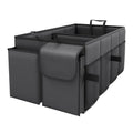 Black Foldable Car Boot Storage Box, Collapsible Polyester Organiser for Groceries and Sports Gear
