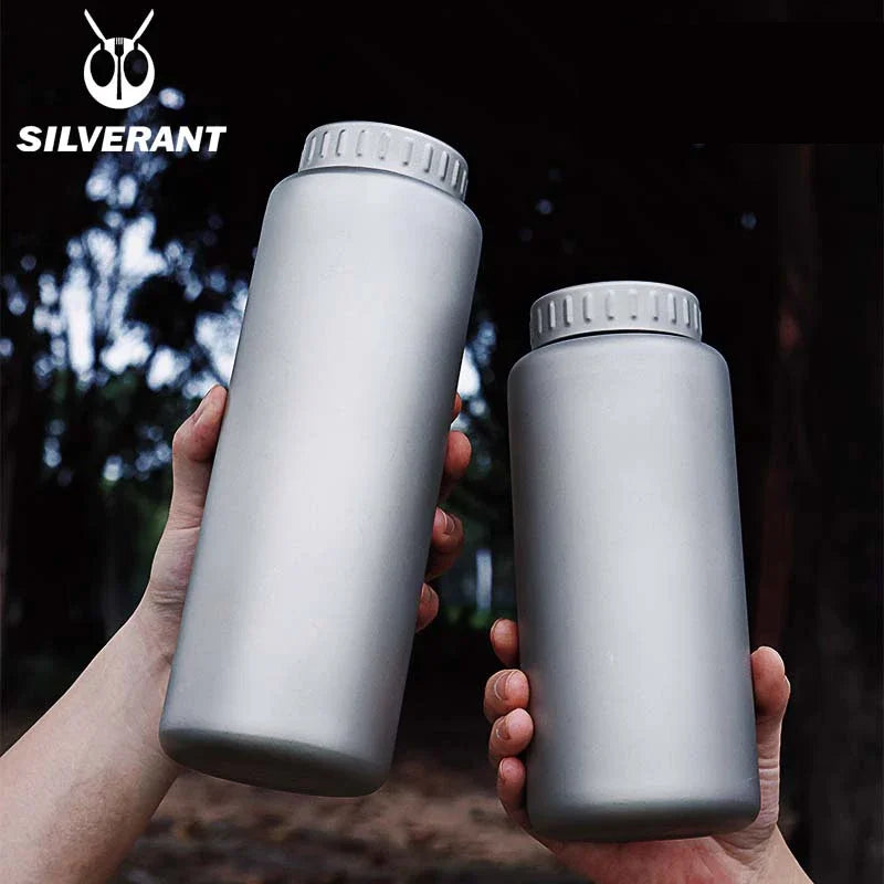 Titanium Water Bottle 1500ml, Single-Wall Wide-Mouth Flask for Camping, Hiking and Travel