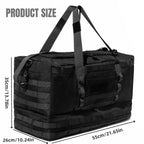 50L Khaki Tactical Duffel Bag in 600D Fabric for Travel, Camping, Hiking and Gym