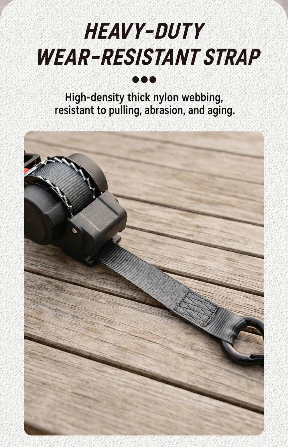 Retractable Ratchet Tie-Down, 3.5 m x 25 mm