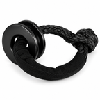 Black Soft Shackle and Snatch Recovery Ring Set, 38,000 lbs UHMWPE Rope Shackle for 4WD Recovery