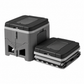 Black Grey Folding Portable Camping Toilet, Compact Odour-Resistant Toilet for Camping and Car Trips