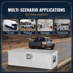 Aluminium Truck Bed Tool Box 39 x 13 x 10 Inch with Lock and 2 Keys, Diamond Plate Ute Storage Box, Black