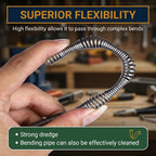 7.6m Drain Snake Auger, Hand Crank or Drill Powered, Flexible Steel Cable for Sinks, Showers and Toilets