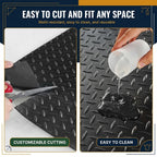 Diamond Plate Rubber Garage Floor Mat Roll 4 x 15 ft, 3mm SBR Rubber Flooring for Garage, Workshop and Gym