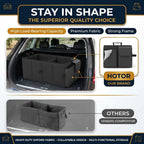 Black Foldable Car Boot Storage Box, Collapsible Polyester Organiser for Groceries and Sports Gear