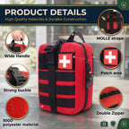 Orange 379-Piece First Aid Kit in MOLLE Pouch, Compact Emergency Kit for Car, Camping, Hiking and Home